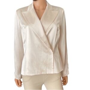 Talbots vintage cream silk blouse jacket or wrap top